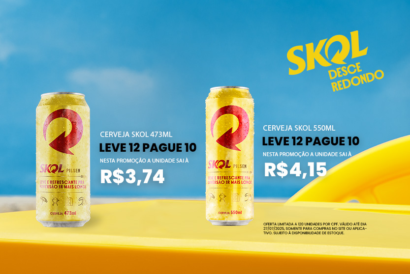 Cerveja Skol 473ml - Leve 12 Pague 10 ate 27/07